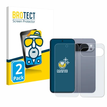 Vorderseite einer Produktverpackung mit dem Markenlogo BROTECT. Daneben ist das Gerät Google Pixel 10 Pro (Display+Rückseite) 