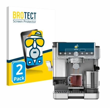 Vorderseite einer Produktverpackung mit dem Markenlogo BROTECT. Daneben ist das Gerät Ninja Luxe Cafe Pro ES701EU mit dem zuge