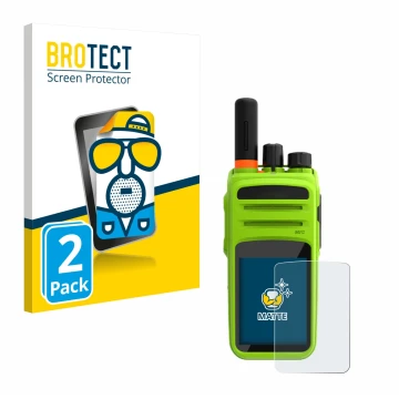 Vorderseite einer Produktverpackung mit dem Markenlogo BROTECT. Daneben ist das Gerät Talkpod N58 Plus mit dem zugehörigen Dis