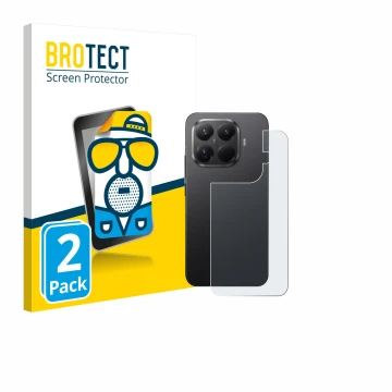 Vorderseite einer Produktverpackung mit dem Markenlogo BROTECT. Daneben ist das Gerät Xiaomi 15T Pro (Rückseite) mit dem zugeh