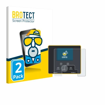 Vorderseite einer Produktverpackung mit dem Markenlogo BROTECT. Daneben ist das Gerät Junsi iCharger DX12 mit dem zugehörigen 