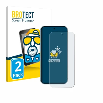 Vorderseite einer Produktverpackung mit dem Markenlogo BROTECT. Daneben ist das Gerät Google Pixel 9 (case-friendly) mit dem z