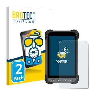 Vorderseite einer Produktverpackung mit dem Markenlogo BROTECT. Daneben ist das Gerät Zoomsmart A8004 Series mit dem zugehörig