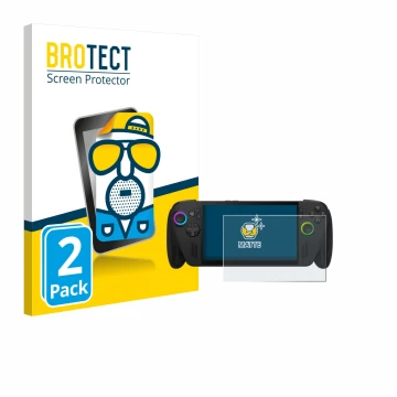 Vorderseite einer Produktverpackung mit dem Markenlogo BROTECT. Daneben ist das Gerät ASUS ROG Ally X 2025 mit dem zugehörigen