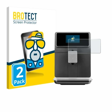 Vorderseite einer Produktverpackung mit dem Markenlogo BROTECT. Daneben ist das Gerät WMF Perfection 860L mit dem zugehörigen 