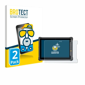 Vorderseite einer Produktverpackung mit dem Markenlogo BROTECT. Daneben ist das Gerät onerugged W10 J mit dem zugehörigen Disp