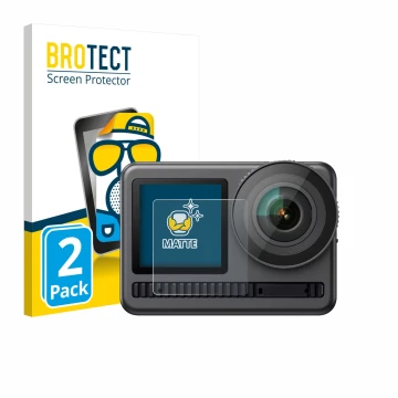 Vorderseite einer Produktverpackung mit dem Markenlogo BROTECT. Daneben ist das Gerät Akaso Brave 8 (Vorderes Display) mit dem