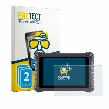 Vorderseite einer Produktverpackung mit dem Markenlogo BROTECT. Daneben ist das Gerät Autel MaxiSys MS906 Pro mit dem zugehöri