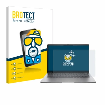 Vorderseite einer Produktverpackung mit dem Markenlogo BROTECT. Daneben ist das Gerät HP ZBook 8 G1a 14