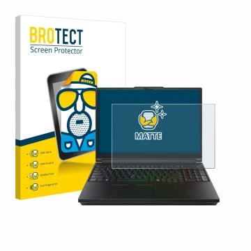 Vorderseite einer Produktverpackung mit dem Markenlogo BROTECT. Daneben ist das Gerät Lenovo ThinkPad P16 Gen 3 mit dem zugehö