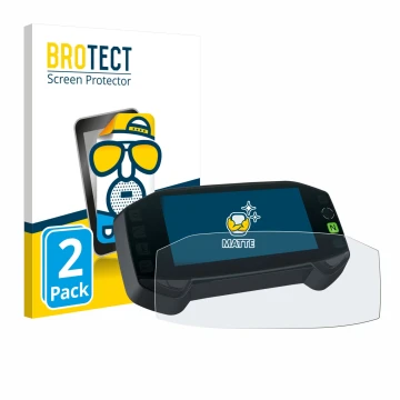 Vorderseite einer Produktverpackung mit dem Markenlogo BROTECT. Daneben ist das Gerät Suzuki DR-Z4S 2025 mit dem zugehörigen D