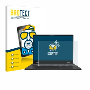 Vorderseite einer Produktverpackung mit dem Markenlogo BROTECT. Daneben ist das Gerät MSI Prestige 16 AI Evo B1M mit dem zugeh