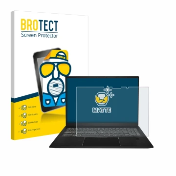 Vorderseite einer Produktverpackung mit dem Markenlogo BROTECT. Daneben ist das Gerät MSI Summit A16 AI+ mit dem zugehörigen D