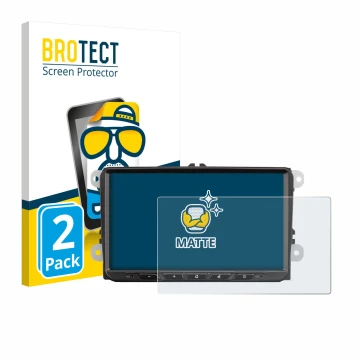 Vorderseite einer Produktverpackung mit dem Markenlogo BROTECT. Daneben ist das Gerät Zenec Z-E2065 mit dem zugehörigen Displa
