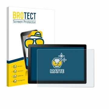 Vorderseite einer Produktverpackung mit dem Markenlogo BROTECT. Daneben ist das Gerät Wacom Cintiq 16 DTK168 2025 mit dem zuge