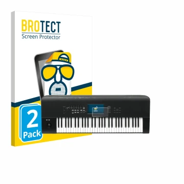 Vorderseite einer Produktverpackung mit dem Markenlogo BROTECT. Daneben ist das Gerät KORG Nautilus 61 mit dem zugehörigen Dis