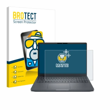 Vorderseite einer Produktverpackung mit dem Markenlogo BROTECT. Daneben ist das Gerät Dell Pro Max 16 Plus mit dem zugehörigen