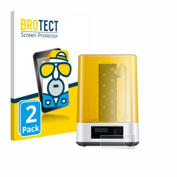 Vorderseite einer Produktverpackung mit dem Markenlogo BROTECT. Daneben ist das Gerät Anycubic Wash & Cure 3 mit dem zugehörig