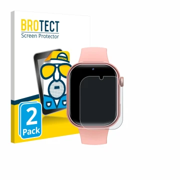 Vorderseite einer Produktverpackung mit dem Markenlogo BROTECT. Daneben ist das Gerät Naixues Kids Smartwatch GPS mit dem zuge