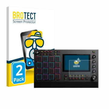 Vorderseite einer Produktverpackung mit dem Markenlogo BROTECT. Daneben ist das Gerät Akai MPC Live III mit dem zugehörigen Di