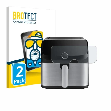 Vorderseite einer Produktverpackung mit dem Markenlogo BROTECT. Daneben ist das Gerät Tefal Easy Fry Mega mit dem zugehörigen 