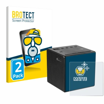 Vorderseite einer Produktverpackung mit dem Markenlogo BROTECT. Daneben ist das Gerät Sony ICF-C1 mit dem zugehörigen Displays