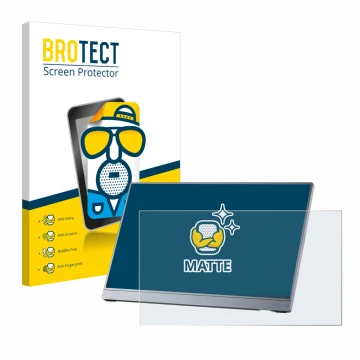 Vorderseite einer Produktverpackung mit dem Markenlogo BROTECT. Daneben ist das Gerät Arzopa Z3FC 16.1