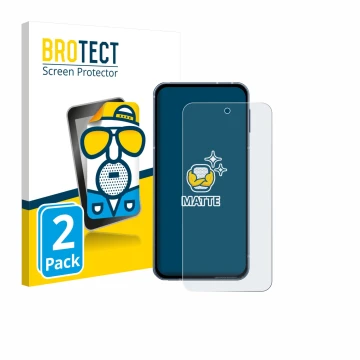 Vorderseite einer Produktverpackung mit dem Markenlogo BROTECT. Daneben ist das Gerät Sharp Aquos Sense 10 mit dem zugehörigen