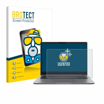 Vorderseite einer Produktverpackung mit dem Markenlogo BROTECT. Daneben ist das Gerät ASUS ExpertBook P5 G2 mit dem zugehörige