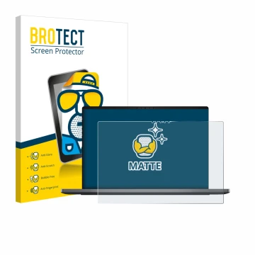 Vorderseite einer Produktverpackung mit dem Markenlogo BROTECT. Daneben ist das Gerät Dell XPS 14 DA14260 mit dem zugehörigen 