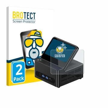 Vorderseite einer Produktverpackung mit dem Markenlogo BROTECT. Daneben ist das Gerät AOOSTAR ‎G-FLIP H255 mit dem zugehörigen