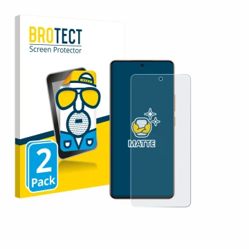 Vorderseite einer Produktverpackung mit dem Markenlogo BROTECT. Daneben ist das Gerät realme P4 Pro 5G mit dem zugehörigen Dis