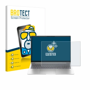 Vorderseite einer Produktverpackung mit dem Markenlogo BROTECT. Daneben ist das Gerät HP EliteBook 6 G1ah 16