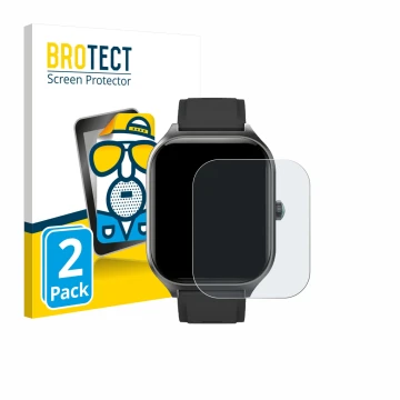 Vorderseite einer Produktverpackung mit dem Markenlogo BROTECT. Daneben ist das Gerät FORRLITE Smartwatch 2.01