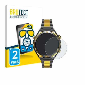 Vorderseite einer Produktverpackung mit dem Markenlogo BROTECT. Daneben ist das Gerät Blackview W90 Pro mit dem zugehörigen Di