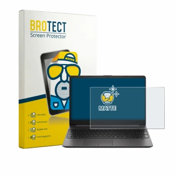 Vorderseite einer Produktverpackung mit dem Markenlogo BROTECT. Daneben ist das Gerät HP EliteBook 250RT G9 mit dem zugehörige
