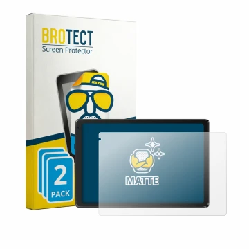 Vorderseite einer Produktverpackung mit dem Markenlogo BROTECT. Daneben ist das Gerät Laptok Tablet 10.1