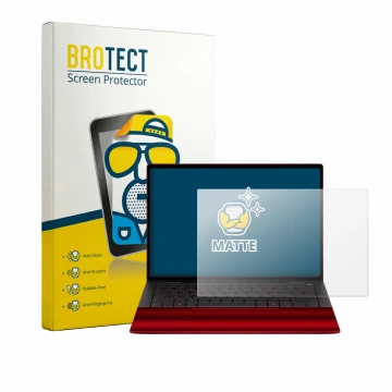 Vorderseite einer Produktverpackung mit dem Markenlogo BROTECT. Daneben ist das Gerät HP Scuderia Ferrari Notebook mit dem zug