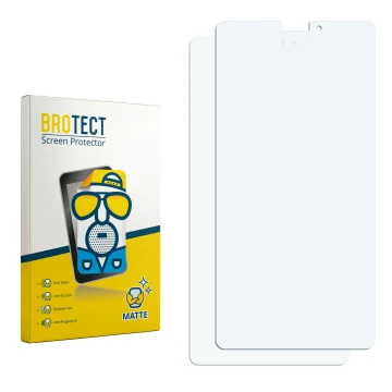 Vorderseite einer Produktverpackung mit dem Markenlogo BROTECT. Daneben ist der zugehörige Displayschutz.