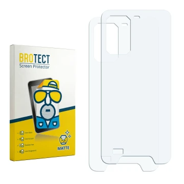 Vorderseite einer Produktverpackung mit dem Markenlogo BROTECT. Daneben ist der zugehörige Displayschutz.