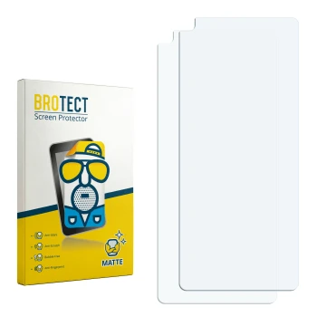 Vorderseite einer Produktverpackung mit dem Markenlogo BROTECT. Daneben ist der zugehörige Displayschutz.