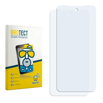 Vorderseite einer Produktverpackung mit dem Markenlogo BROTECT. Daneben ist der zugehörige Displayschutz.