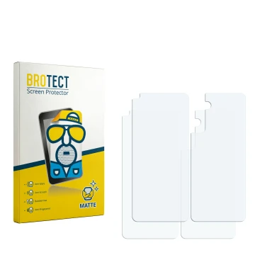 Vorderseite einer Produktverpackung mit dem Markenlogo BROTECT. Daneben ist der zugehörige Displayschutz.