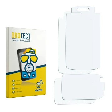Vorderseite einer Produktverpackung mit dem Markenlogo BROTECT. Daneben ist der zugehörige Displayschutz.