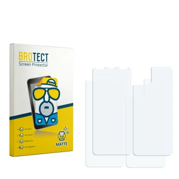Vorderseite einer Produktverpackung mit dem Markenlogo BROTECT. Daneben ist der zugehörige Displayschutz.
