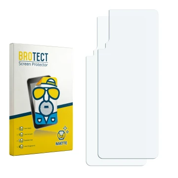 Vorderseite einer Produktverpackung mit dem Markenlogo BROTECT. Daneben ist der zugehörige Displayschutz.