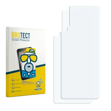 Vorderseite einer Produktverpackung mit dem Markenlogo BROTECT. Daneben ist der zugehörige Displayschutz.