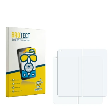 Vorderseite einer Produktverpackung mit dem Markenlogo BROTECT. Daneben ist der zugehörige Displayschutz.