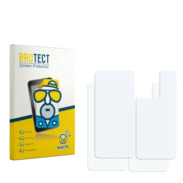 Vorderseite einer Produktverpackung mit dem Markenlogo BROTECT. Daneben ist der zugehörige Displayschutz.
