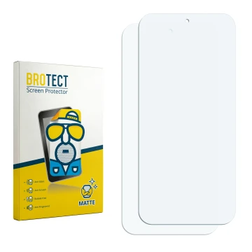 Vorderseite einer Produktverpackung mit dem Markenlogo BROTECT. Daneben ist der zugehörige Displayschutz.